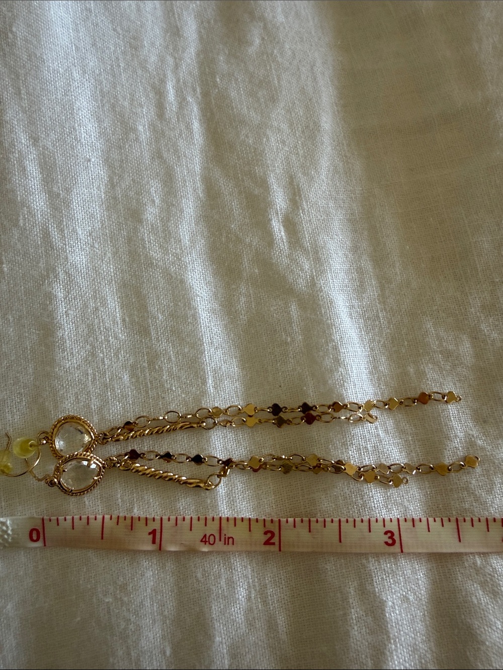 Anthropologie Gold-Tone Dangle Earrings with Crystal